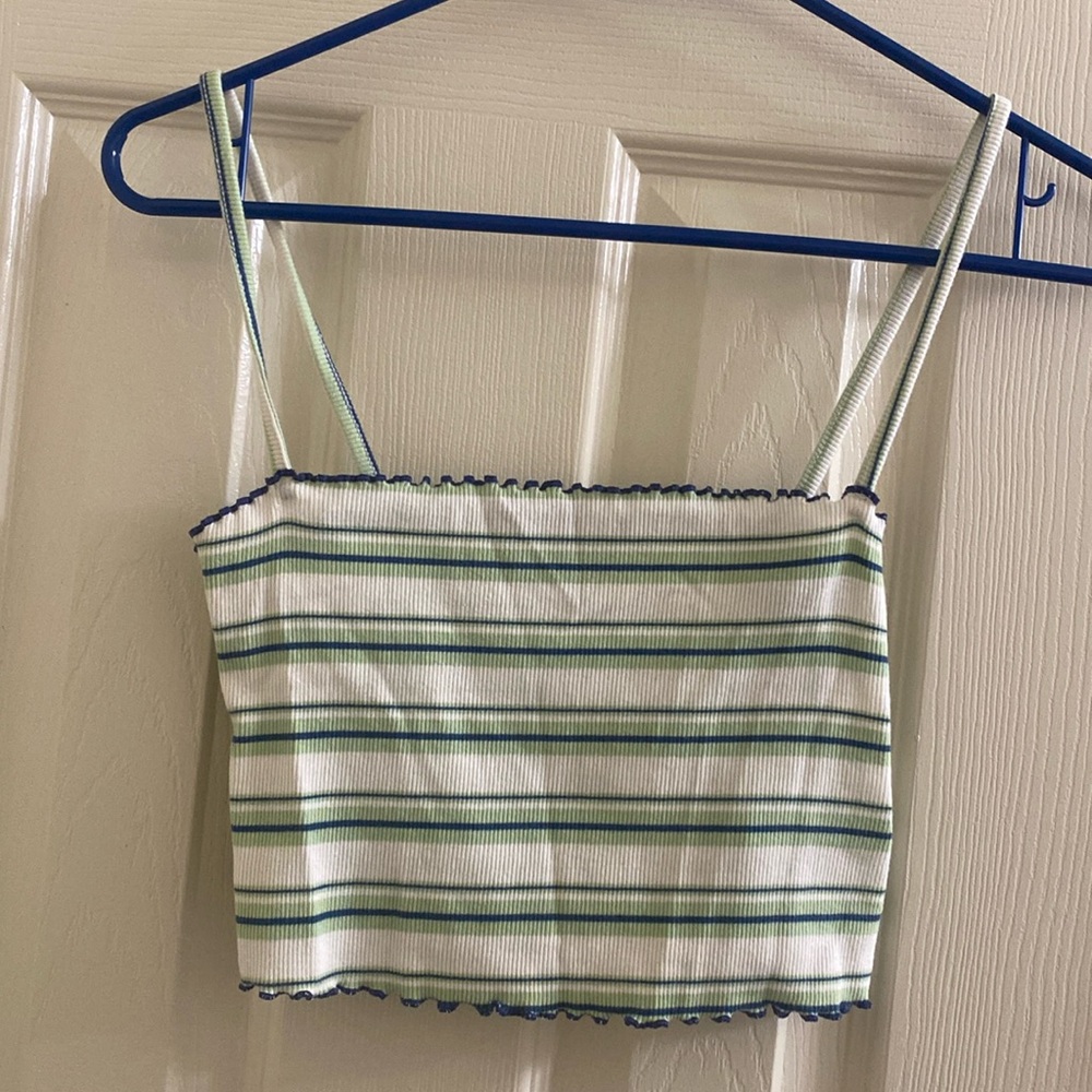 Urban outfitters green striped tank top
